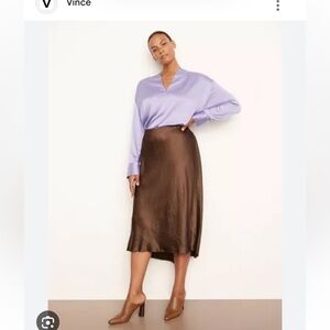 Vince Satin Slip Skirt
